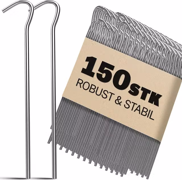 Set di 150 picchetti da terra Gardebruk in acciaio zincato argento Ø 3,5 mm