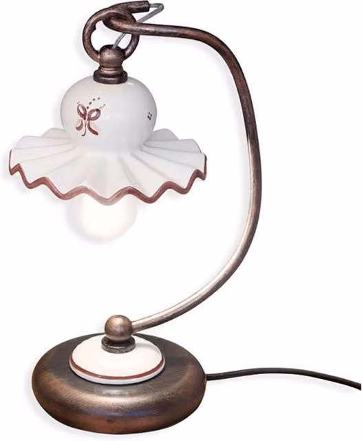 Lumetto Classico Roma Metallo E Ceramica Nero Sfumato Rame 1 Luce E14