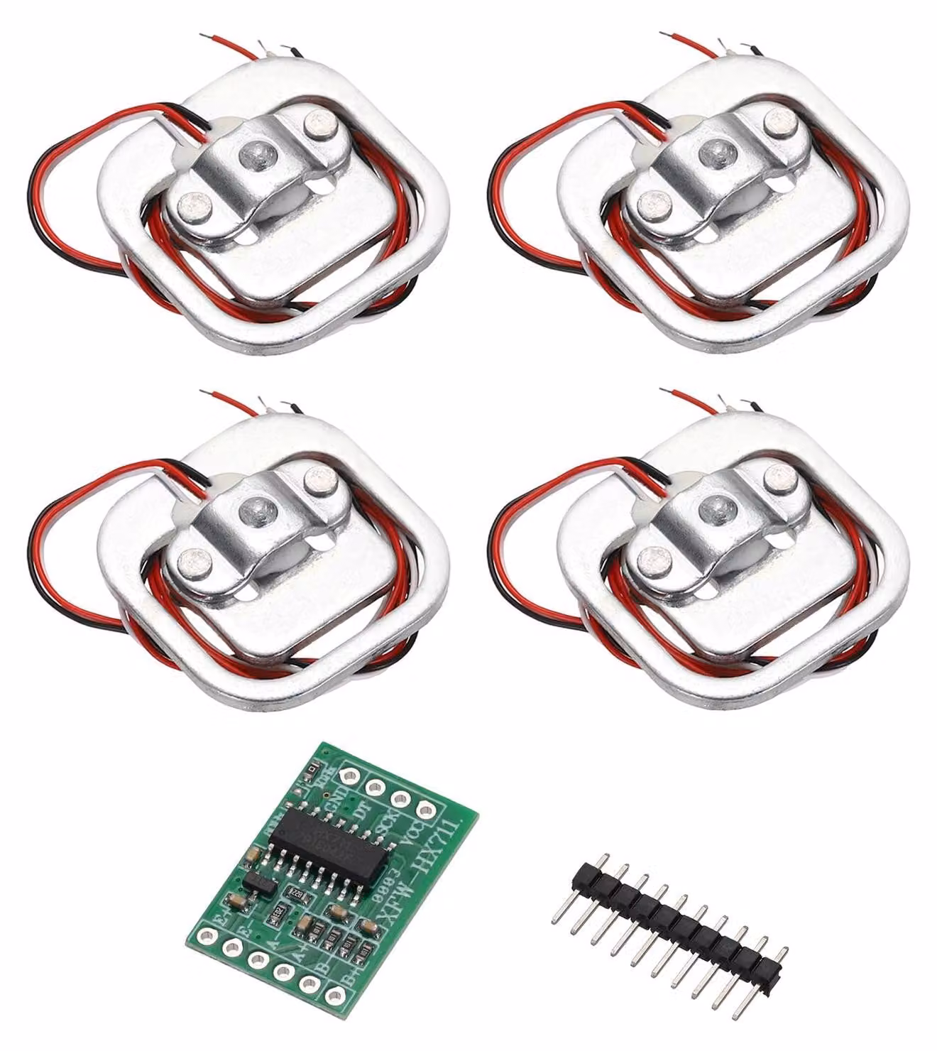 4 celle di carico a ponte semibraccio, capacità 50 kg, con modulo HX711 a 24 bit