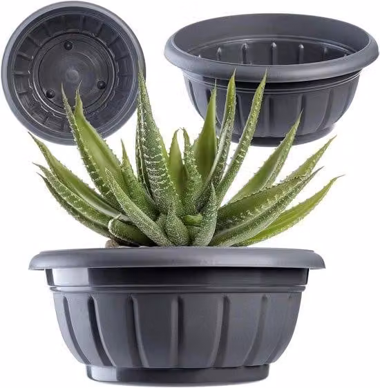 Vaso da esterno in plastica - 20 cm, antracite