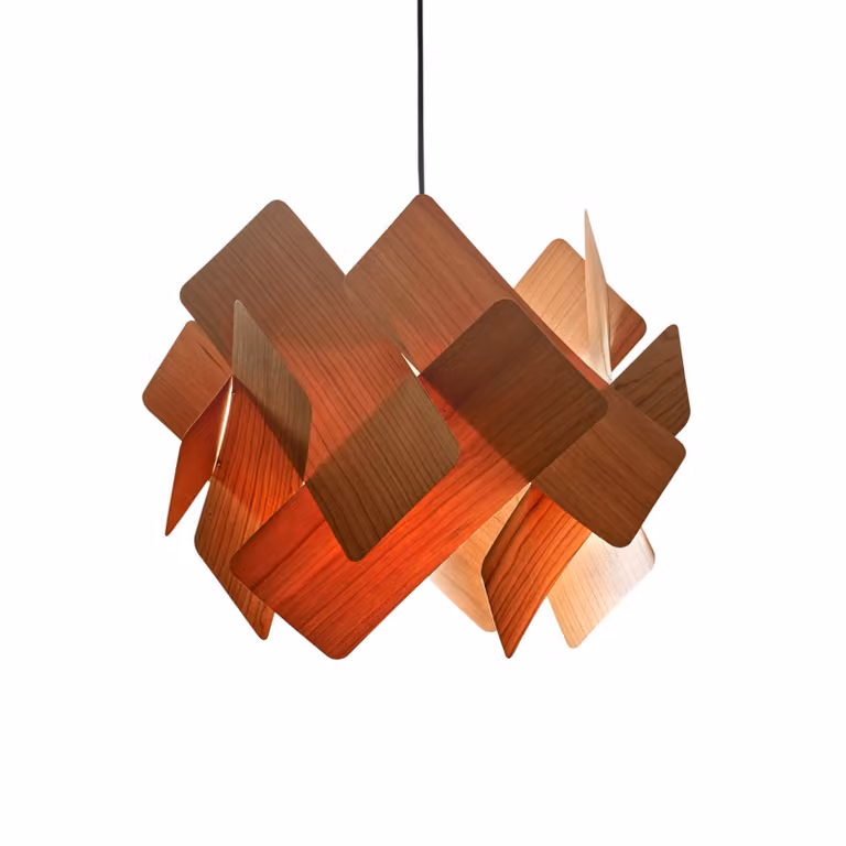 LZF LAMPS Lampada a sospensione Escape, dimmerabile, Legno chiaro, Soggiorno / Sala da pranzo, Legno, Design, Lampada a sospensione
