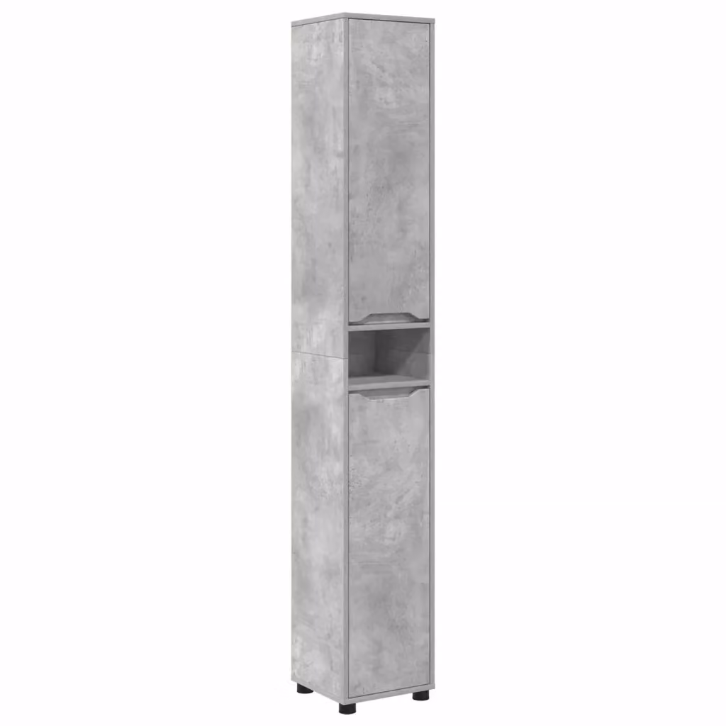 Mobile da bagno moderno vidaXL grigio cemento con ante a battente e ripiani interni L: 30,5 cm, P: 30 cm, H: 195 cm – 2