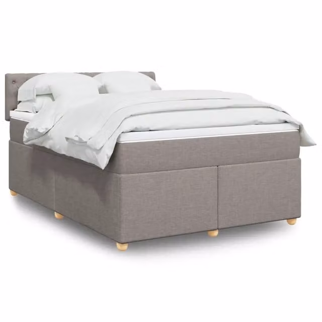 Letto Ibrido vidaXL con Giroletto a Molle e Materasso in Tessuto, Colore Grigio, L/P/H: 140 x 200 cm