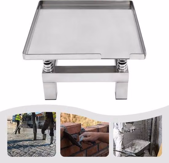Piastra vibrante in cemento, 50W, 35x35 cm, base in acciaio inossidabile, colore argento, per compattazione