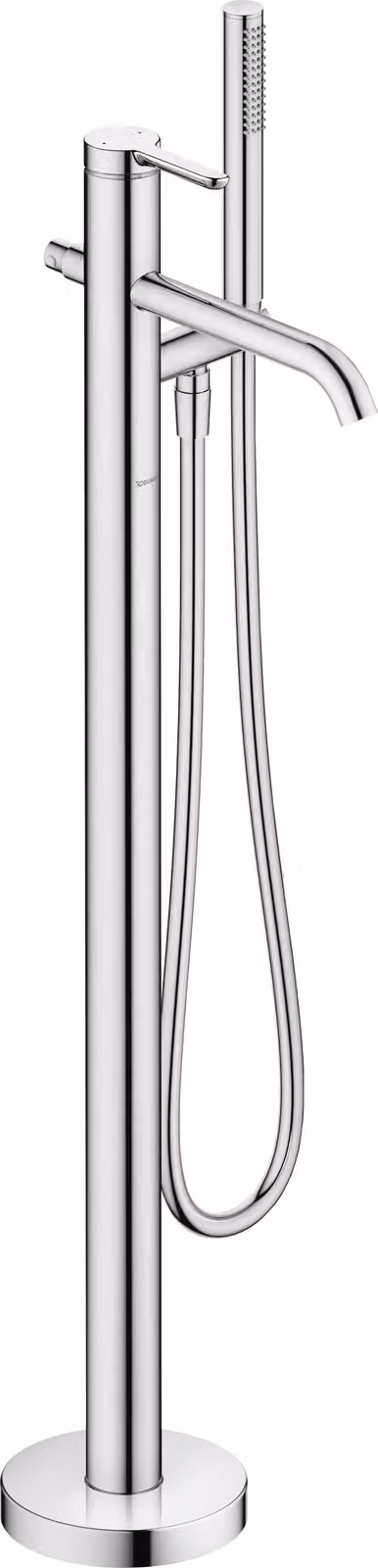 Duravit C.1 Mitigeur monocommandé pour bain au sol, saillie 201mm, support de douche et flexibles de douche inclus, C15250001010, C15250001010