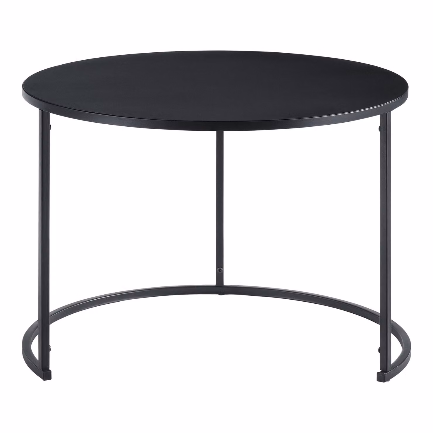 In And OutdoorMatch tavolino Vern - Rotondo - Set di 2 - Nero - Metallo - Design moderno
