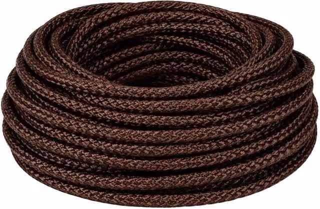 Cavo elettrico intrecciato in tessuto marrone per impianti a vista, lunghezza 50 m, sezione conduttore 3x2,5mm – 1