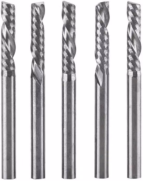 5 pezzi di frese a spirale per la lavorazione del legno con diametro del corpo di 3 mm