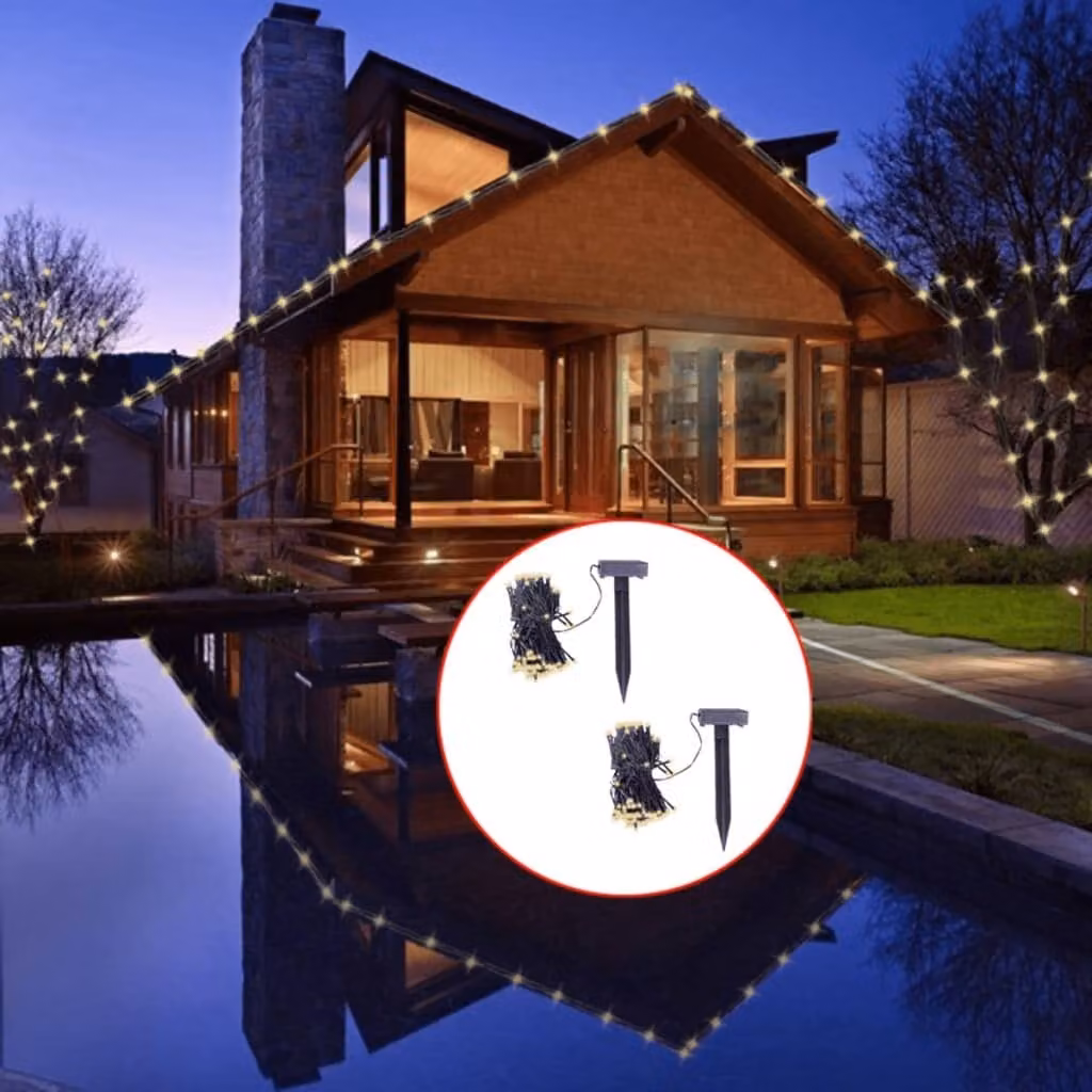 The Living Store Luci solari da fata 2 pz. LED bianco caldo