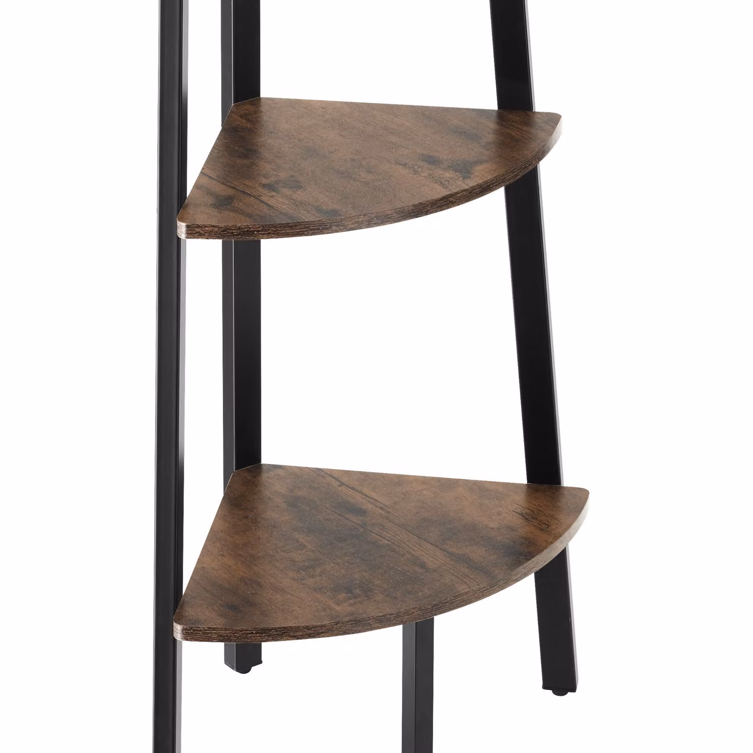 Scaffale ad angolo Portland tectake in stile industriale, legno scuro e metallo, L/P/H: 34.0 x 34.0 x 158.5 cm – 1
