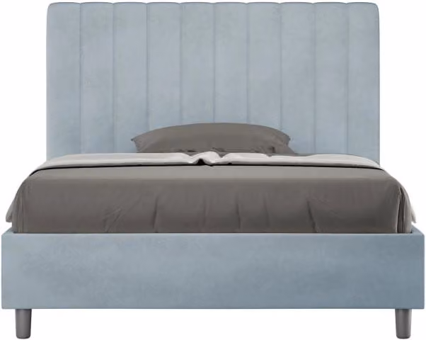 Letto imbottito con contenitore Agueda Ityhome in microfibra Azzurro L: 122 cm, P: 210 cm, H: 135 cm – 1
