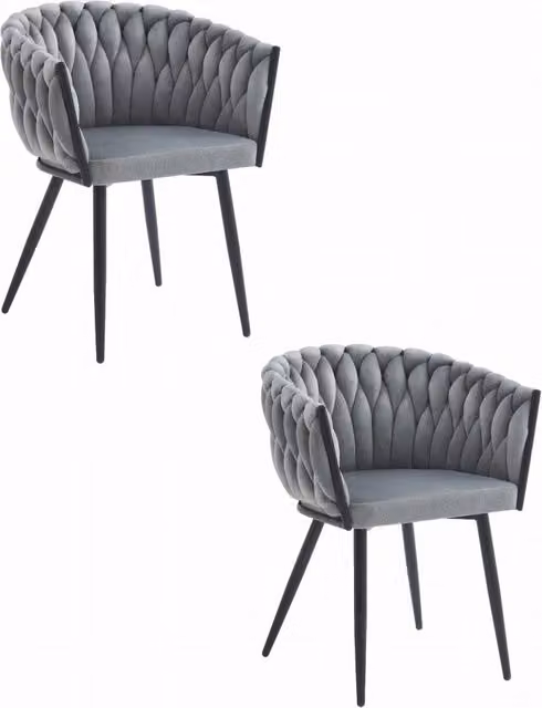 Valora MAYAN CHAIR Grigio chiaro Velluto imbottito x2