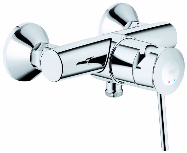 Miscelatore a parete cromato con sistema QuickSpanner, a basso consumo