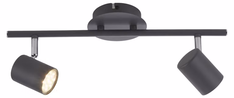 Lampada da soffitto a LED antracite, spot mobili, H 16 cm