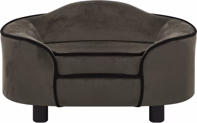 Divano per cani grigio scuro 67x47x36 cm in peluche