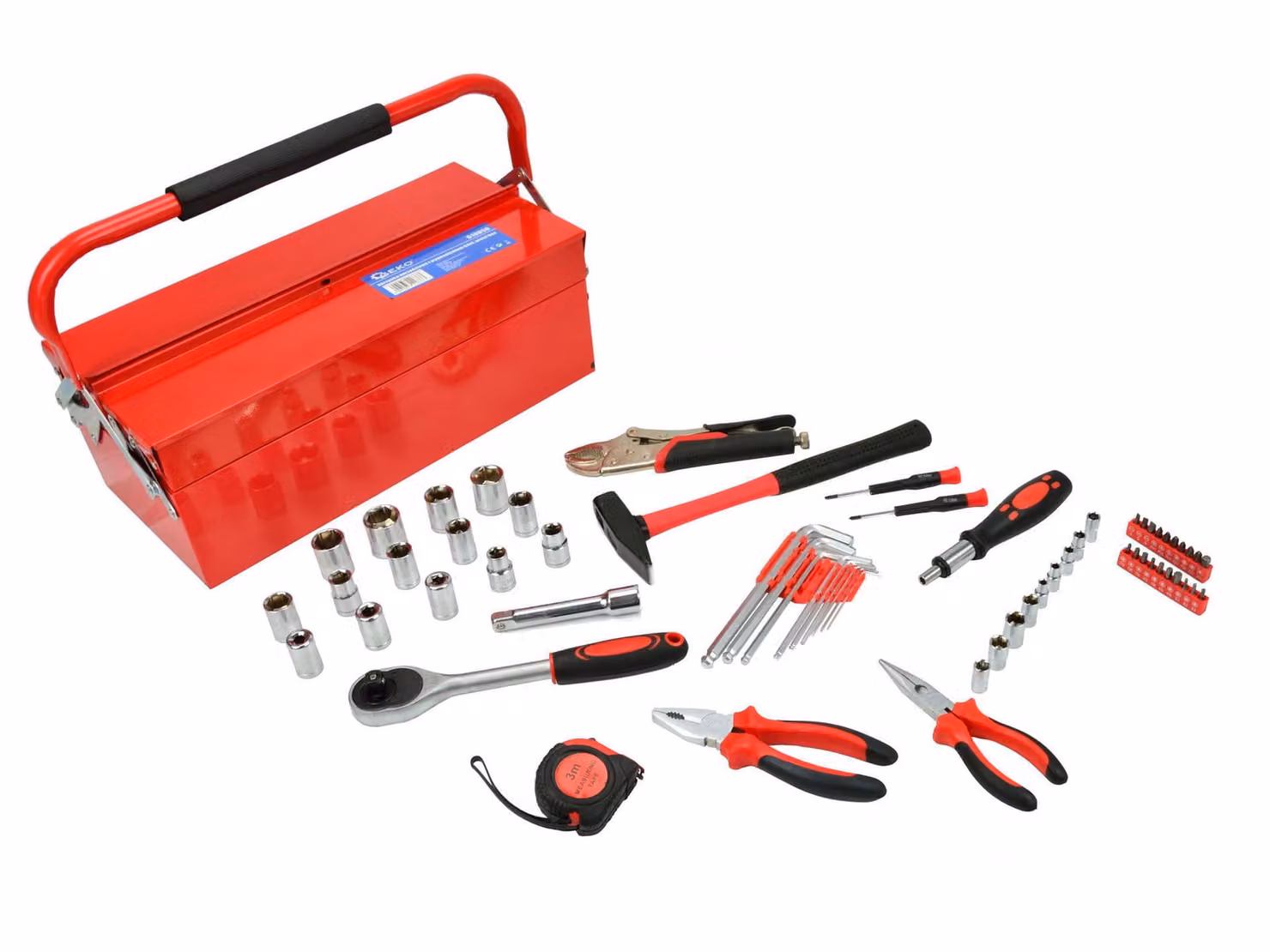 GEKO Set di utensili in valigetta metallica 64 pezzi G10850