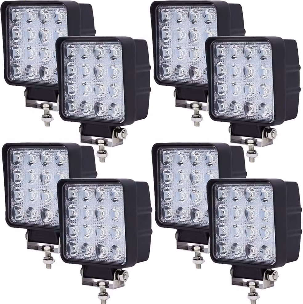 Greenmigo 8x 48W LED fari da lavoro 4320LM fari ausiliari LED fari IP67 offroad impermeabile proiettori 12V 24V [classe energetica A+++]