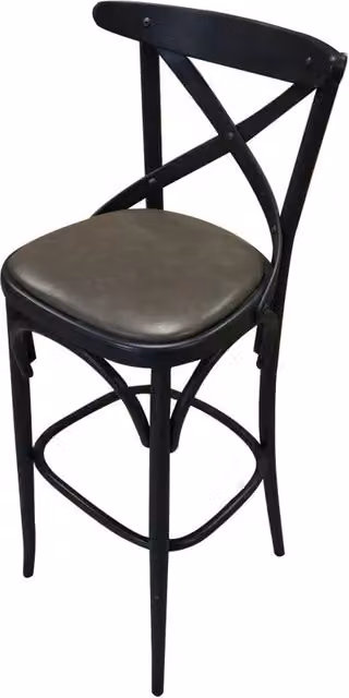 Sgabello legno massello thonet/bistrot laccato nero - Mobili 2G