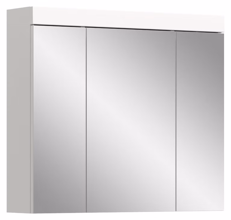 Specchio da bagno, dimensioni 80x70x18 cm, colore bianco