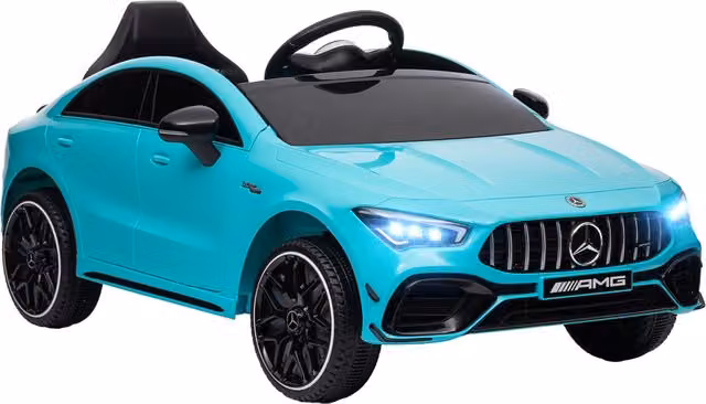 Auto Elettrica per Bambini ¨C Minimal ¨C Blu, Telecomando, Luci LED, 3-6 Anni