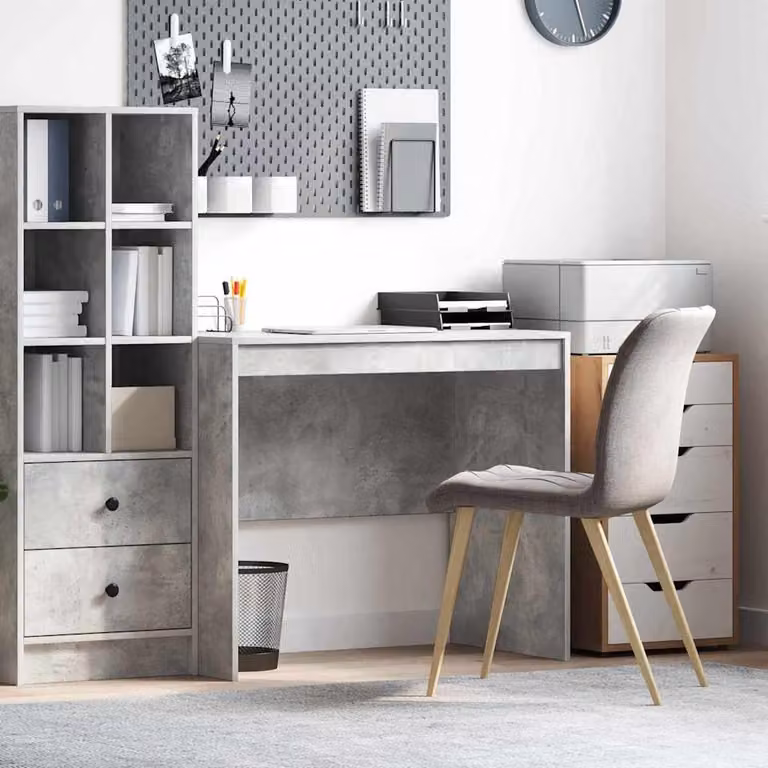 Maison Exclusive - Scrivania in cemento grigio 90 x 50 x 76 cm