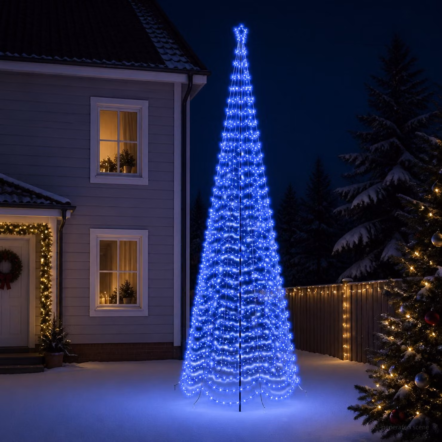 vidaXL Albero di Natale a spirale LED con picchetto EKENAS 500 cm
