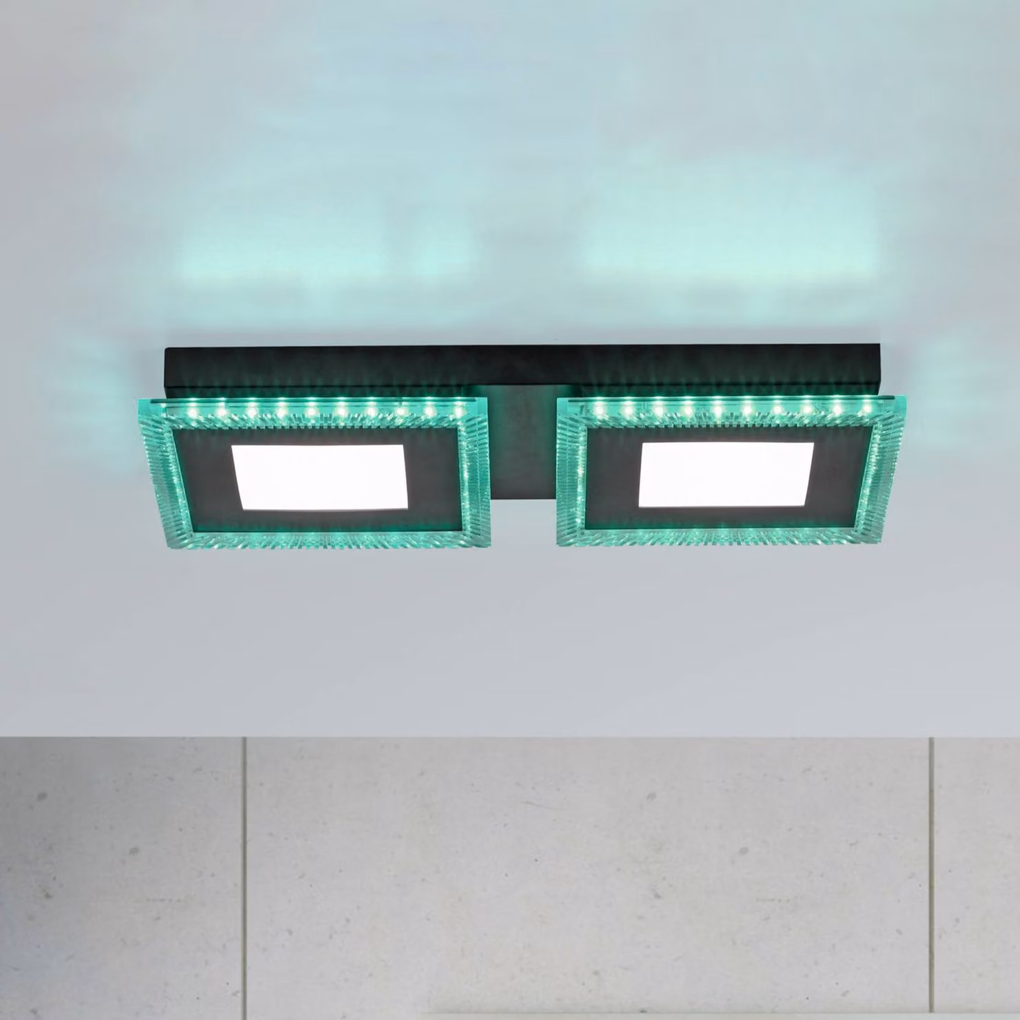 JUST LIGHT. GmbH Plafoniera a LED Acri, dimmerabile, Nero, Soggiorno / Sala da pranzo, Metallo, Moderno, Plafoniera LED