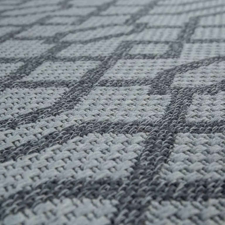 Tappeto Vera geometrico moderno in cotone grigio e beige L: 150 cm, P: 80 cm