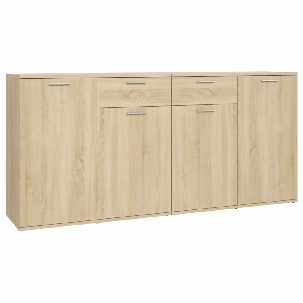 Credenza Rovere Sonoma 160x36x75 cm in Legno Multistrato