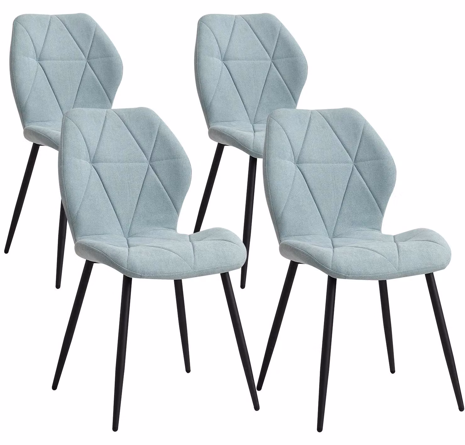 Set di 4 sedie da pranzo - Sedie moderne - Design minimalista - Struttura in metallo - Assemblaggio richiesto - Verde menta