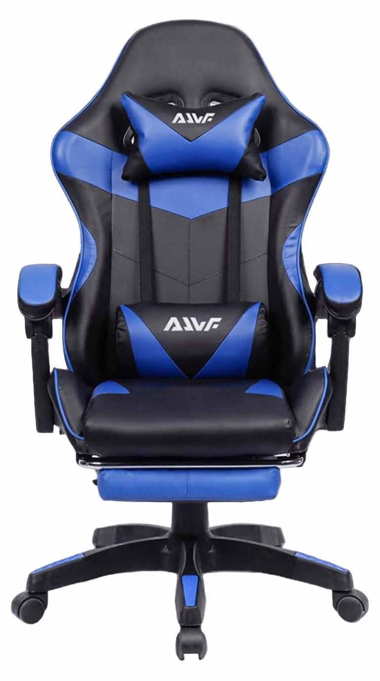 Sedia ergonomica da gaming - Sedia da ufficio - Sedia reclinabile per videogiochi - Sedia da lavoro - Poltrona da scrivania - Con poggiapiedi regolabile