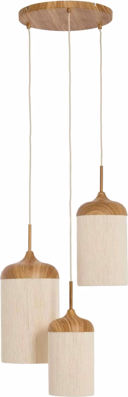 Lampada a sospensione - naturale - DANIALO - legno metallo - grande lampada da tavolo da pranzo - E27 - 2992343 - Light & Living
