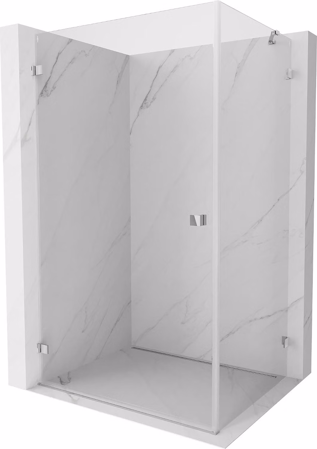 Mexen Lunar-B cabina doccia battente sinistra 85 x 80 cm, trasparente, cromo - 832-085-080-01-00-L