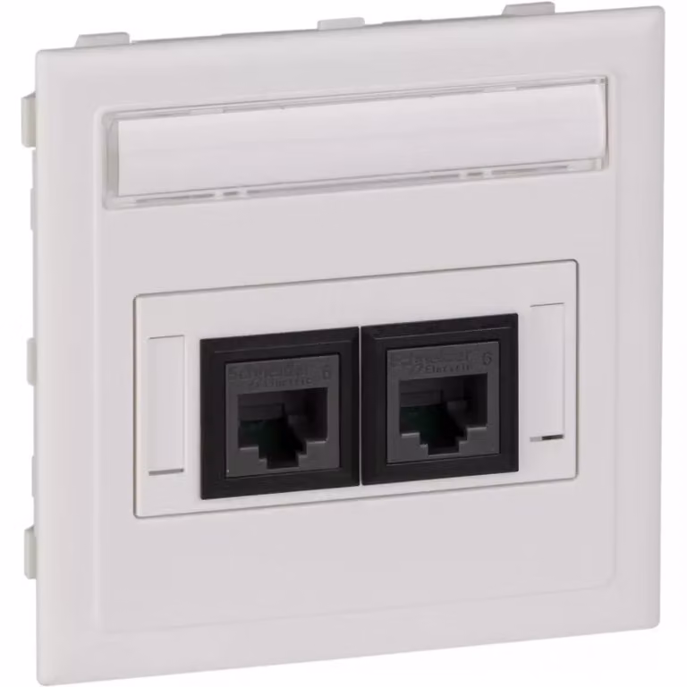 Schneider Electric Kit di collegamento piatto 2XActassi 250 Cat6 UTP bianco RAL9010 Tipo: CYB-DP 5974206