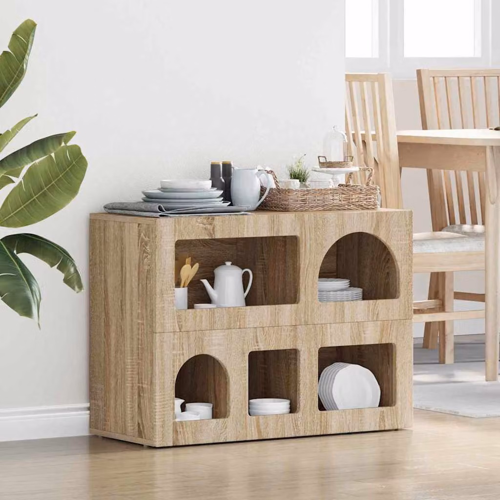 Credenza moderna vidaXL ELST in rovere Sonoma marrone L: 80.5 cm, P: 35 cm, H: 59 cm