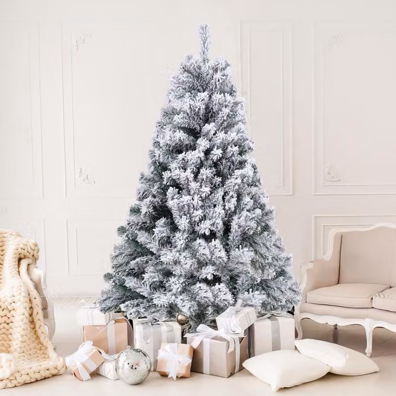Albero di Natale artificiale Izrielar 150 cm con neve incl. 550 aghi in PVC, supporto in metallo, abete, albero di Natale