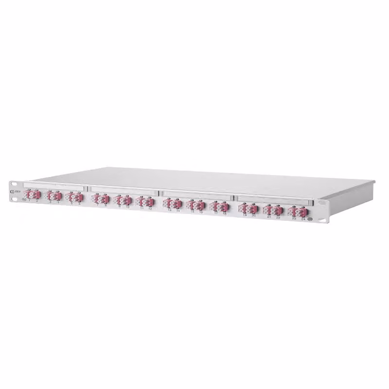 Metz Connect OpDAT PF Patchfeld VIK 24xLC-D (viola), OM4, grigio 1502007524-E