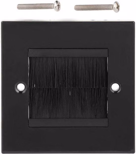 Copertura per presa elettrica con spazzole laterali.
