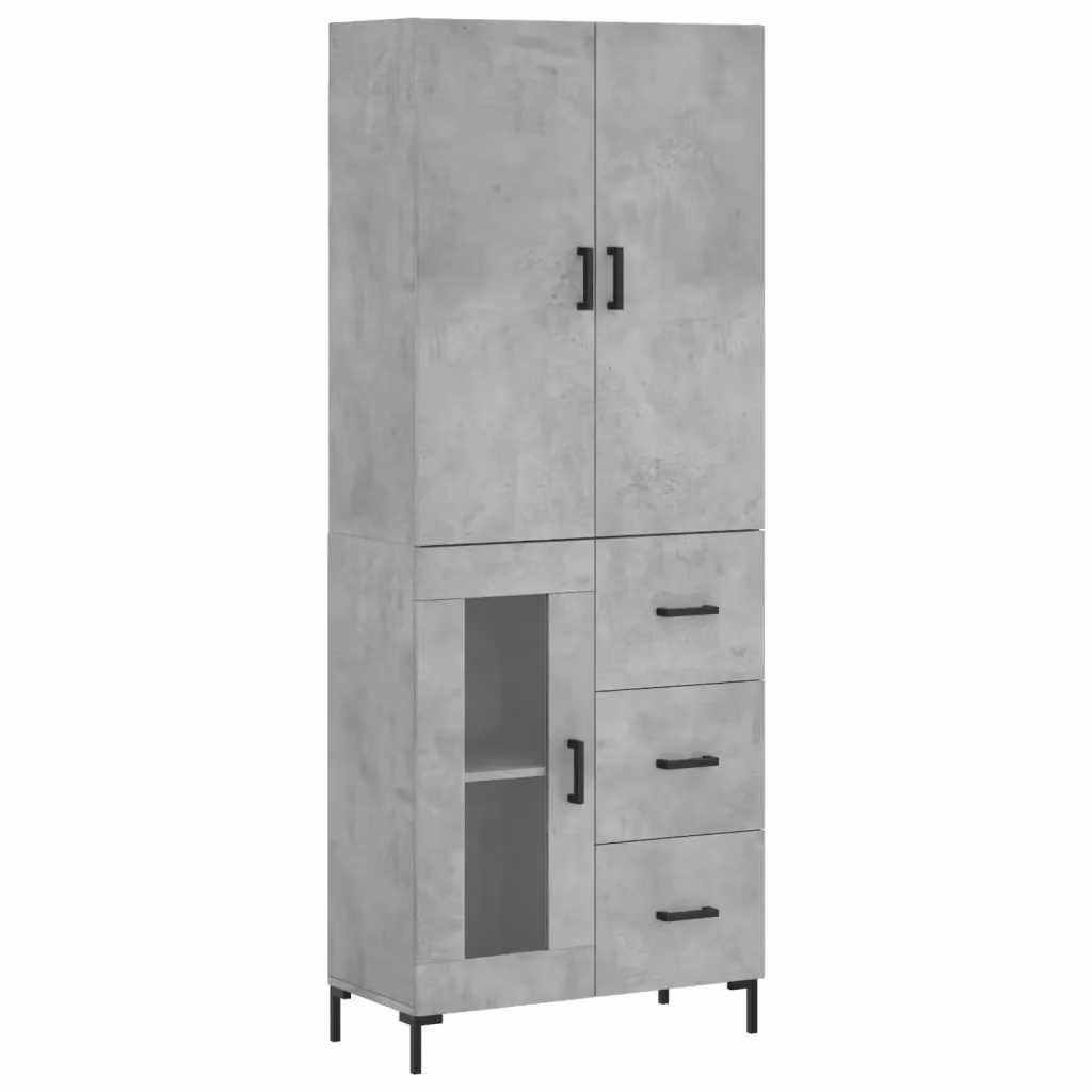 Credenza moderna vidaXL in legno e metallo grigio L: 69,5 cm, P: 34 cm, H: 180 cm – 2