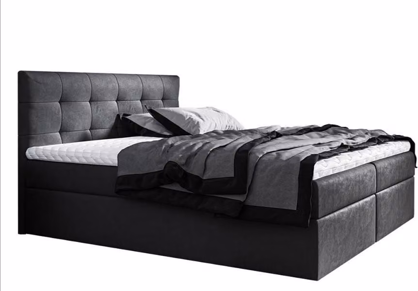 Modernes Polsterbett Bett Betten Ehebett Bettgestell Doppelbett 160x200 Schwarz