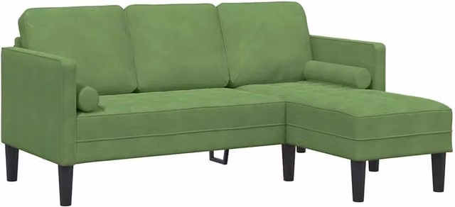 Set di Divano | Divano da soggiorno | Sofa con cuscino Verde chiaro Poliestere