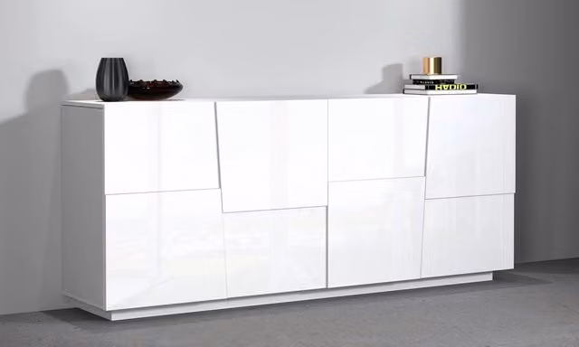 Credenza Pongo 4 ante 200 cm ripiani spaziosi design geometrico