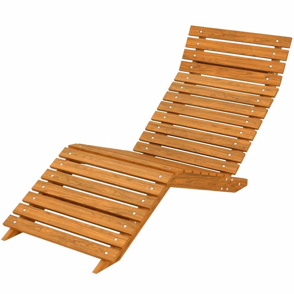 Lettino da sole XYLO in legno massello marrone L: 170 cm, P: 66 cm, H: 77 cm – 2