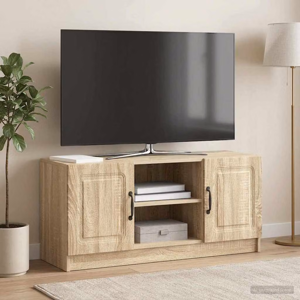 Mobile TV vidaXL Rovere Sonoma Marrone in Legno Ingegnerizzato L: 102 cm, P: 34,5 cm, H: 47 cm