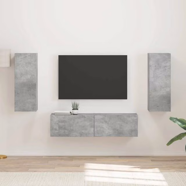 Set mobile TV 2 pz Grigio cemento Legno ingegnerizzato 3408973
