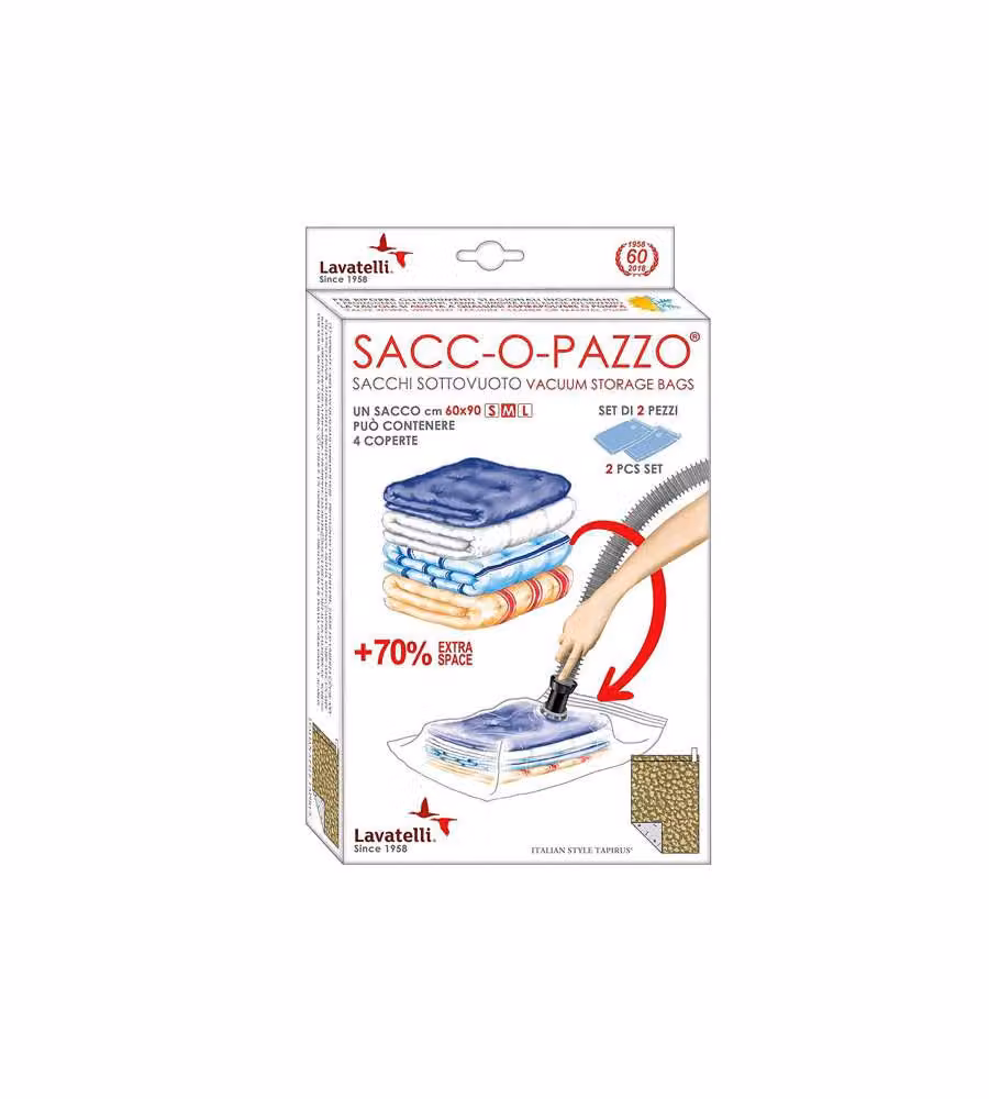Sacco Abiti Sottovuoto Pz 2 80X35X105 Lavatelli