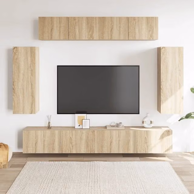 Set di Mobili Porta TV 6 pz-Set di 6 Credenza per TV Rovere Sonoma in Legno Multistrato 632093
