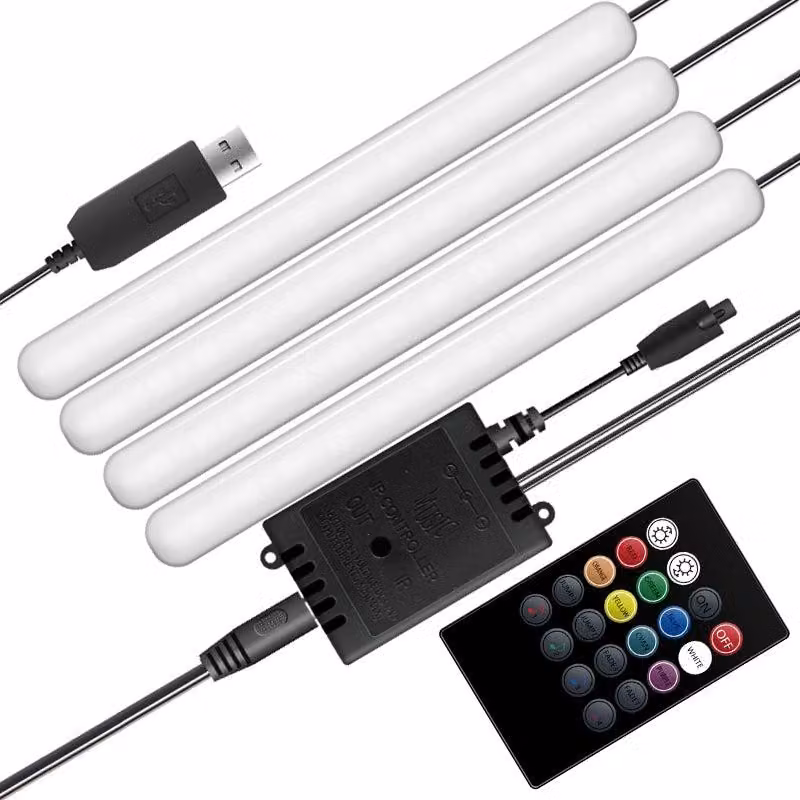Striscia LED per auto controllata da suono, RGB 4x12