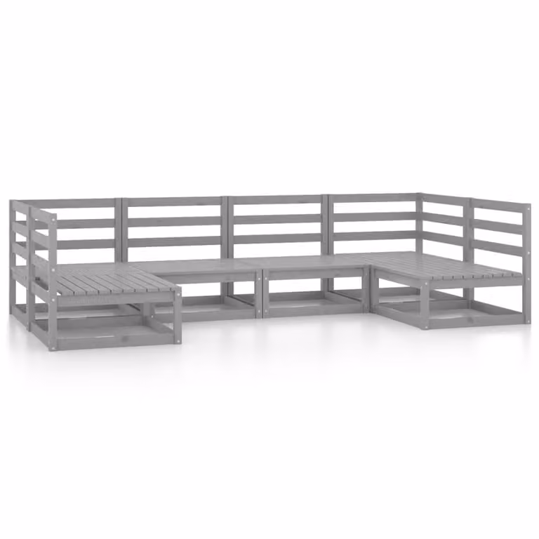 Set Divani da Giardino 6 pz in Legno Massello di Pino