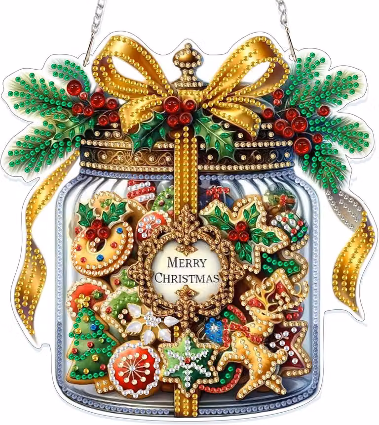 Supporto per decorazioni natalizie in stile "diamond painting" - Doppio lato - Ornamento natalizio
